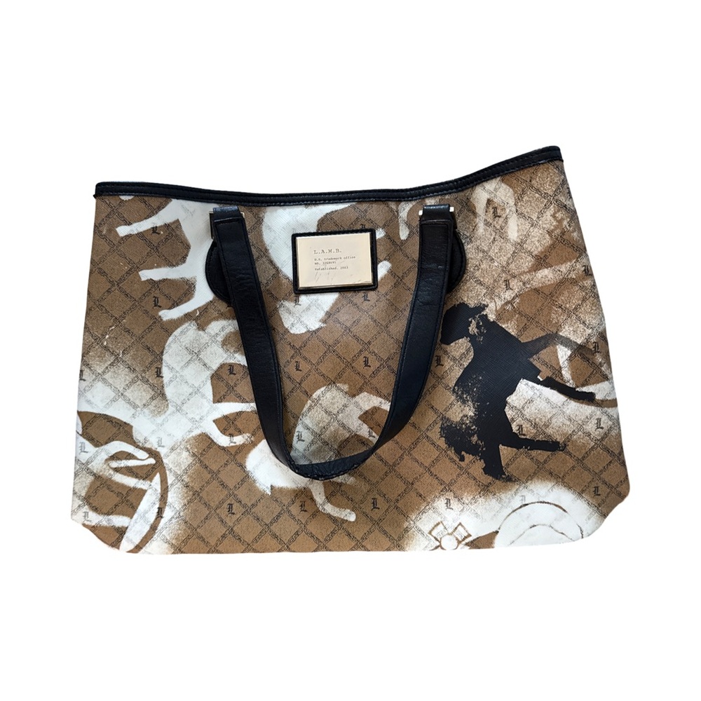 L.A.M.B. Brown and Black Artistic Tote Bag
